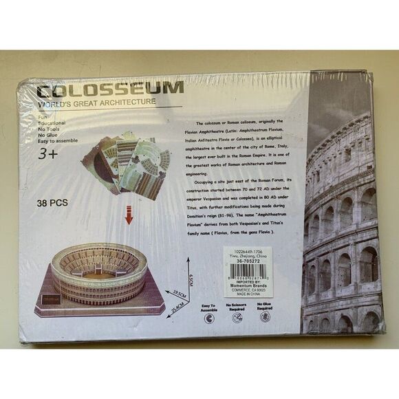 3D Puzzle - Roman Colosseum NEW World's Great Architecture Educational Series - Picture 3 of 3